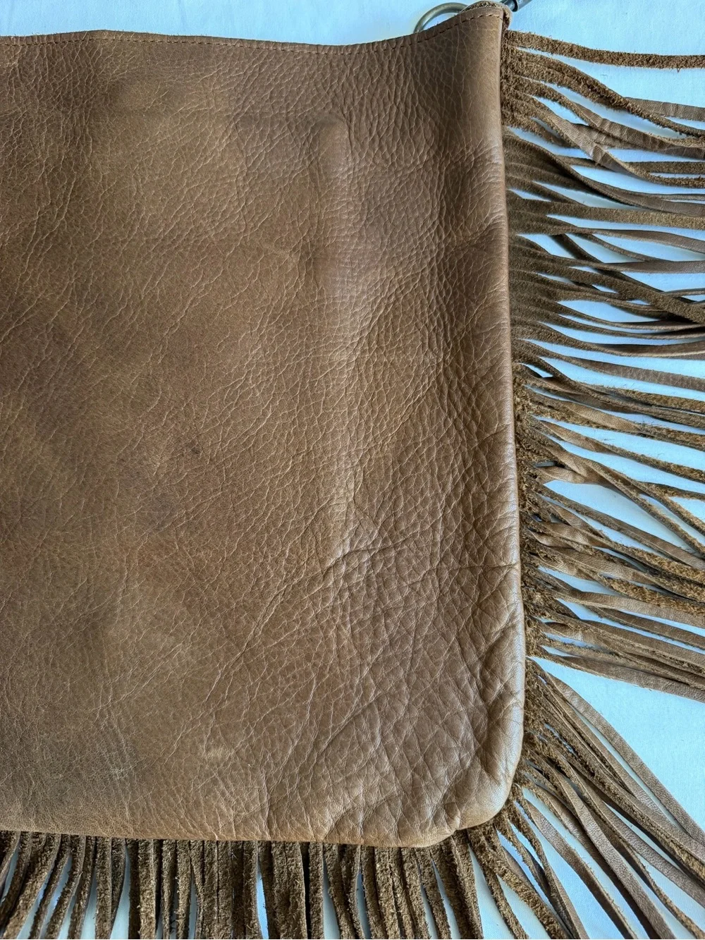 Mcfadin Brown Leather Fringe Western Boho Crossbody Bag Handmade Texas
